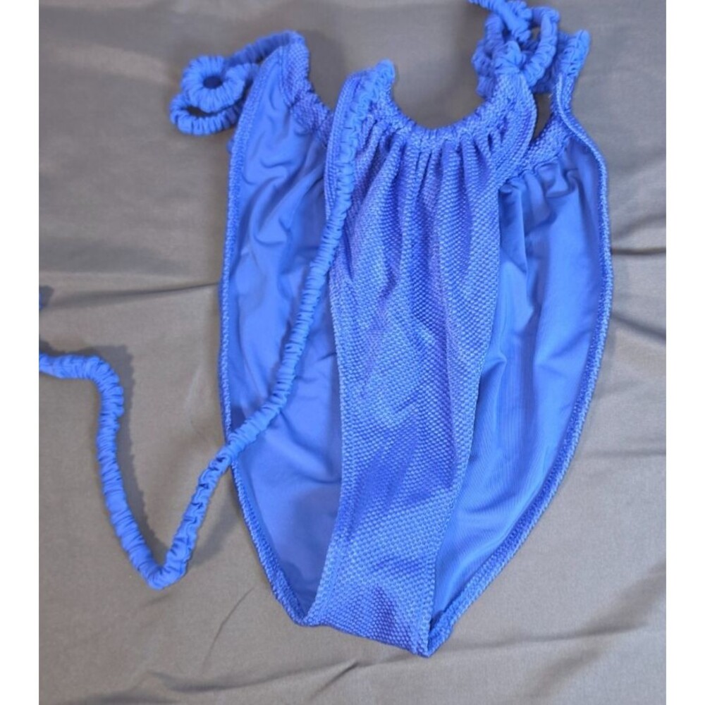 Aerie Blue Elastic String Tie Sides Cheekiest Swim Bathing Suit Bottom New XXL
